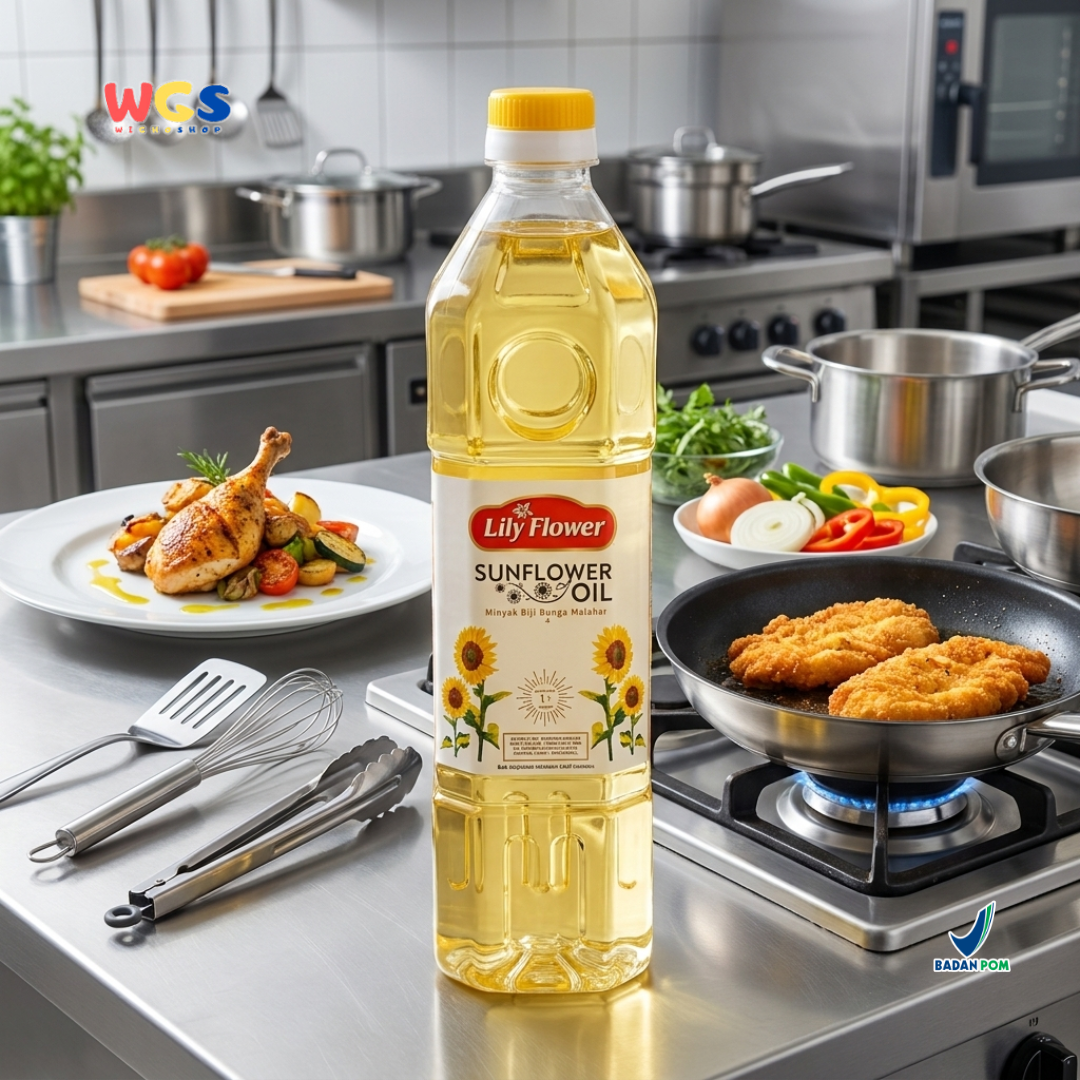 Lily Flower Sunflower Cooking Oil 1L - Healthy and High-Quality Sunflower Seed Oil