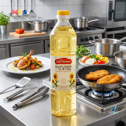 Lily Flower Sunflower Cooking Oil 1L - Healthy and High-Quality Sunflower Seed Oil