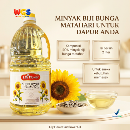 Lily flower Sunflower Cooking Oil 2 ltr - Sunflower Cooking Oil
