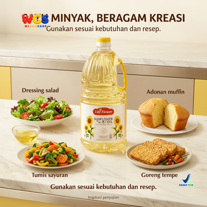 Lily flower Sunflower Cooking Oil 2 ltr - Sunflower Cooking Oil