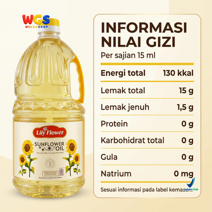 Lily flower Sunflower Cooking Oil 2 ltr - Sunflower Cooking Oil