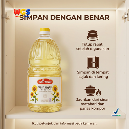 Lily flower Sunflower Cooking Oil 2 ltr - Sunflower Cooking Oil