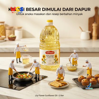 Lily flower Sunflower Cooking Oil 2 ltr - Sunflower Cooking Oil