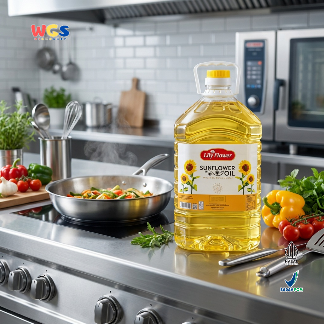 Lily Flower Sunflower Oil 5L - Minyak Biji Bunga Matahari untuk Goreng Tumis Masak Salad Baking