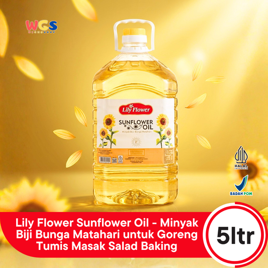 Lily Flower Sunflower Oil 5L - Minyak Biji Bunga Matahari untuk Goreng Tumis Masak Salad Baking
