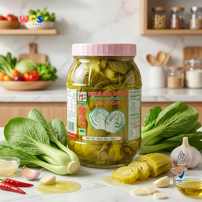 LinLin Pickled Sour Mustard Dua Cai Chua 900 gr - Pickled Mustard Greens