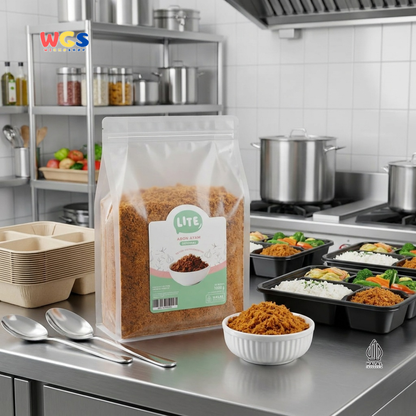 Lite Abon Ayam Original 1000g - Abon Ayam Kering Siap Saji Topping Nasi Bubur Roti Lauk Praktis