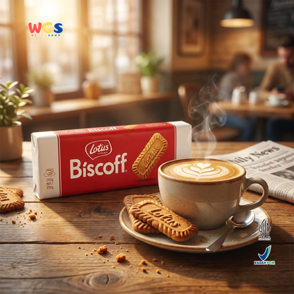 Lotus Biscoff Biscuit 250g - Biskuit Karamel Belgia Halal untuk Kopi & Dessert
