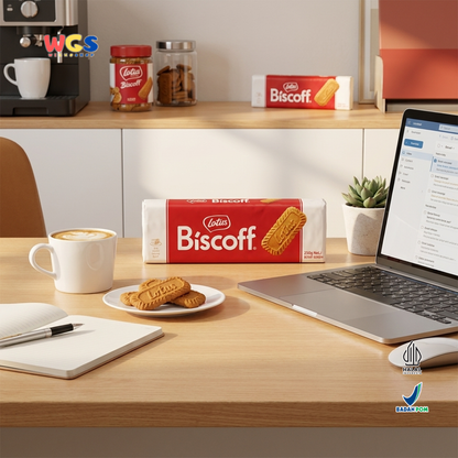 Lotus Biscoff Biscuit 250g - Biskuit Karamel Belgia Halal untuk Kopi & Dessert