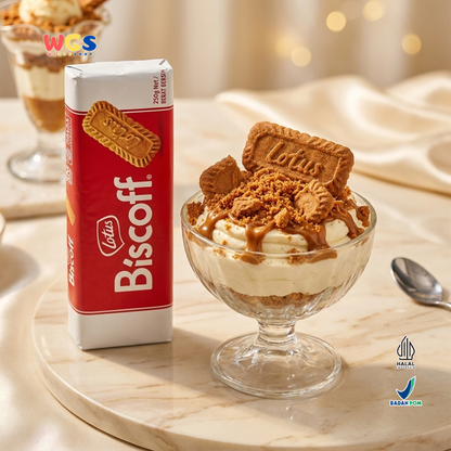 Lotus Biscoff Biscuit 250g - Biskuit Karamel Belgia Halal untuk Kopi & Dessert