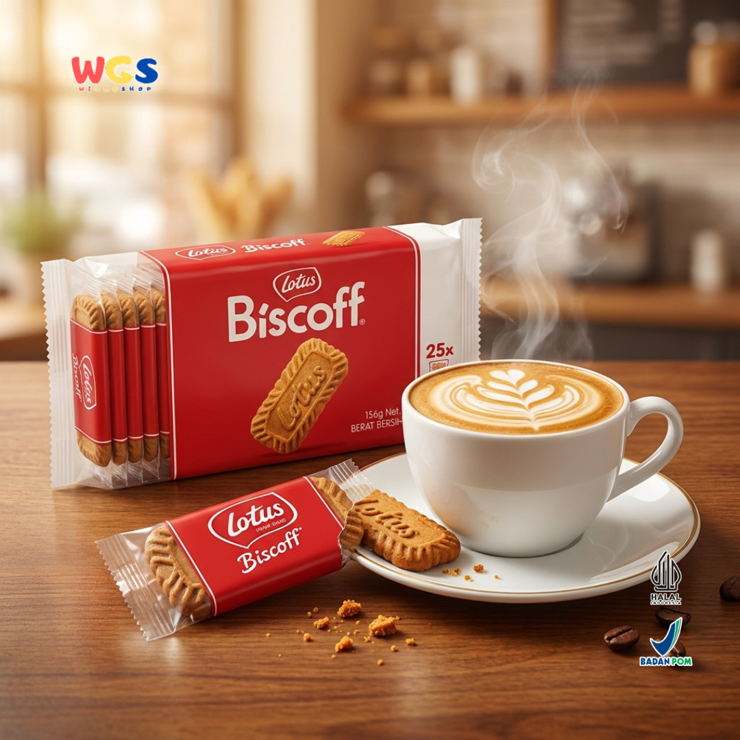 Lotus Biscoff Biscuit 25 x 6,25g 156g - Biskuit Karamel Snack Pack Halal