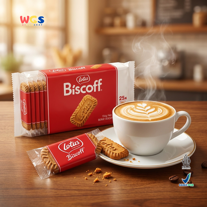 Lotus Biscoff Biscuit 25 x 6,25g 156g - Biskuit Karamel Snack Pack Halal