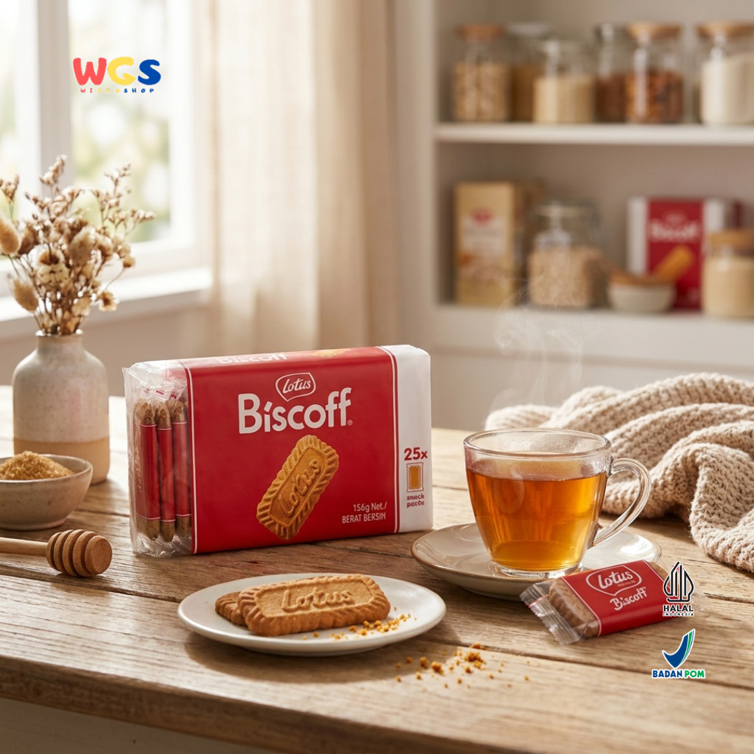 Lotus Biscoff Biscuit 25 x 6,25g 156g - Biskuit Karamel Snack Pack Halal
