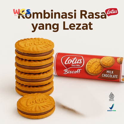 Lotus Biscoff Sandwich Biscuit Milk Chocolate Cream 150g – Chocolate-Filled Caramel Biscuit