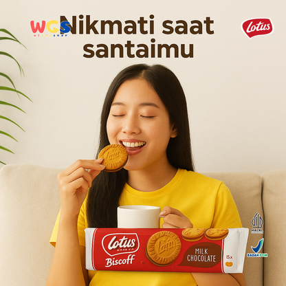 Lotus Biscoff Sandwich Biscuit Milk Chocolate Cream 150g – Chocolate-Filled Caramel Biscuit