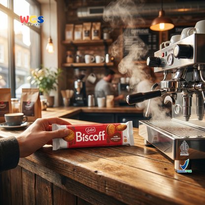 Lotus Biscoff Sandwich Biscuit Milk Chocolate Flavour 110g – Biskuit Karamel Isi Cokelat Susu