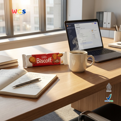 Lotus Biscoff Sandwich Biscuit Milk Chocolate Flavour 110g – Biskuit Karamel Isi Cokelat Susu