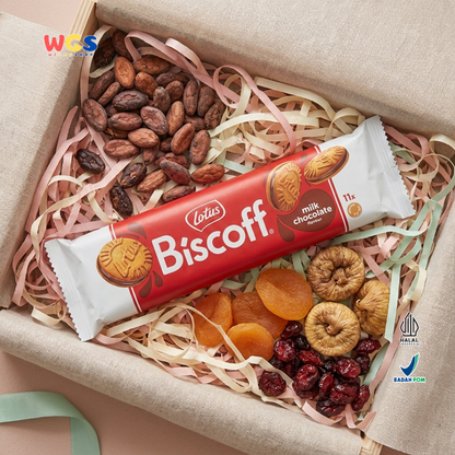 Lotus Biscoff Sandwich Biscuit Milk Chocolate Flavour 110g – Biskuit Karamel Isi Cokelat Susu