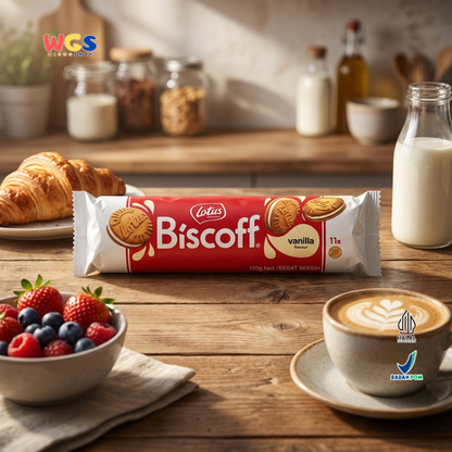Lotus Biscoff Sandwich Biscuit Vanilla Flavour 110g – Biskuit Karamel Isi Krim Vanila