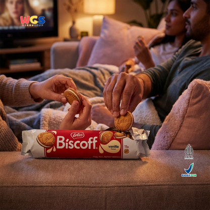 Lotus Biscoff Sandwich Biscuit Vanilla Flavour 110g – Biskuit Karamel Isi Krim Vanila