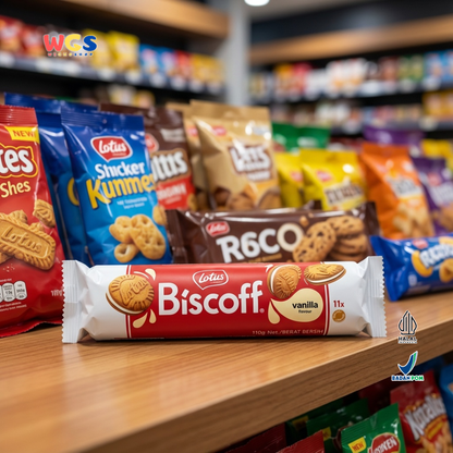 Lotus Biscoff Sandwich Biscuit Vanilla Flavour 110g – Biskuit Karamel Isi Krim Vanila