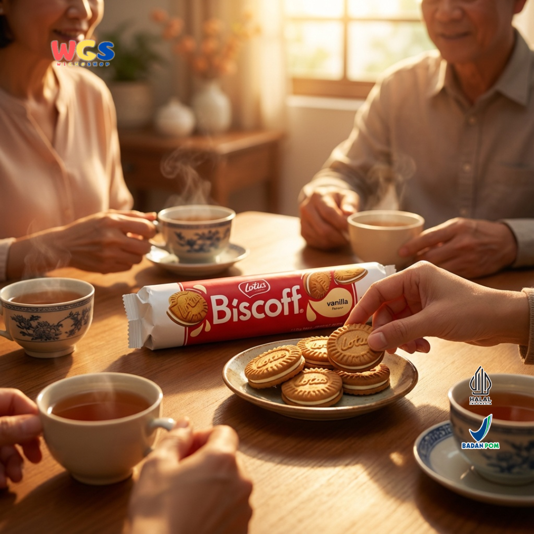 Lotus Biscoff Sandwich Biscuit Vanilla Flavour 110g – Biskuit Karamel Isi Krim Vanila