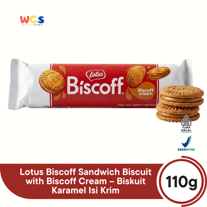 Lotus Biscoff Sandwich Biscuit with Biscoff Cream 110g – Biskuit Karamel Isi Krim
