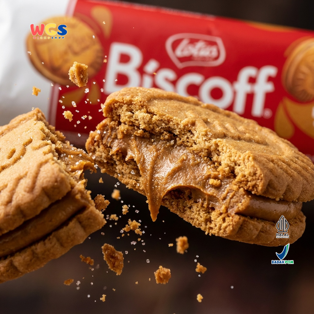 Lotus Biscoff Sandwich Biscuit with Biscoff Cream 110g – Biskuit Karamel Isi Krim