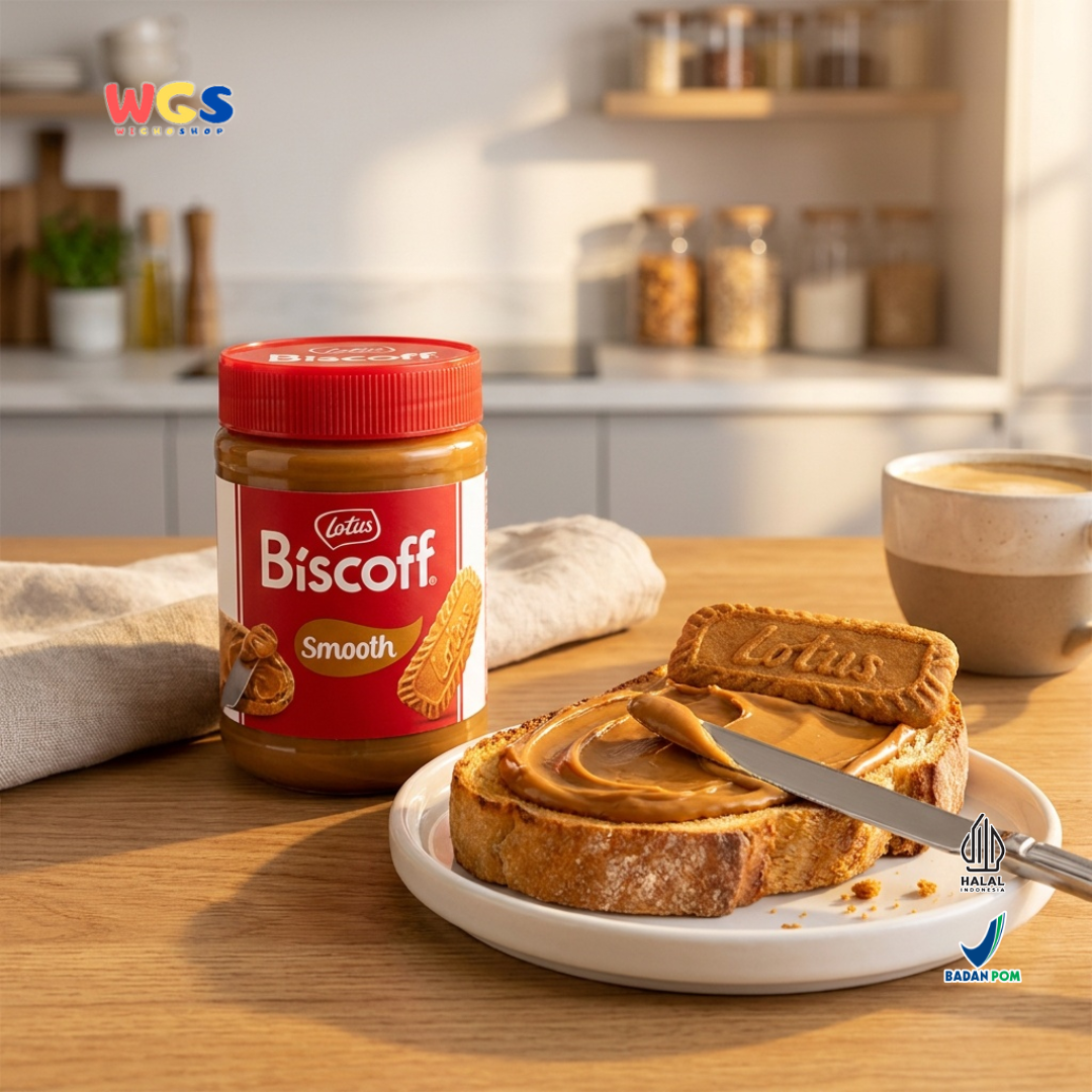 Lotus Biscoff Smooth 400g - Olesan Biskuit Karamel Halal untuk Roti & Dessert