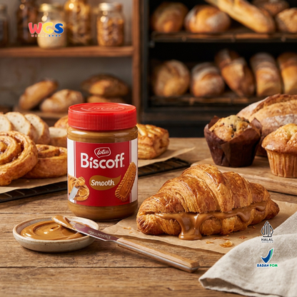 Lotus Biscoff Smooth 400g - Olesan Biskuit Karamel Halal untuk Roti & Dessert