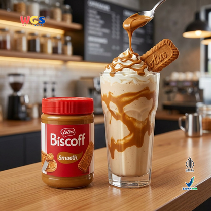 Lotus Biscoff Smooth 400g - Olesan Biskuit Karamel Halal untuk Roti & Dessert