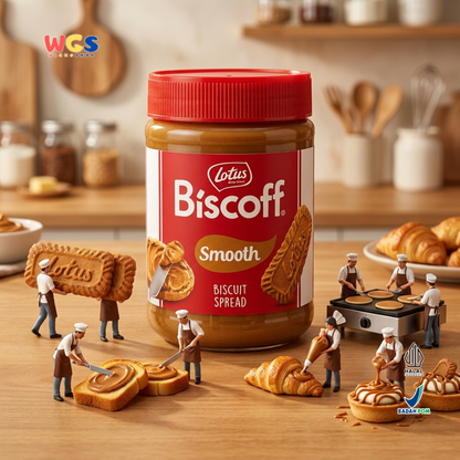 Lotus Biscoff Smooth 400g - Olesan Biskuit Karamel Halal untuk Roti & Dessert