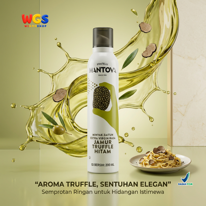 Mantova Black Truffle Extra Virgin Olive Oil Spray 200ml - Minyak Zaitun Semprot Rasa Jamur Truffle Hitam