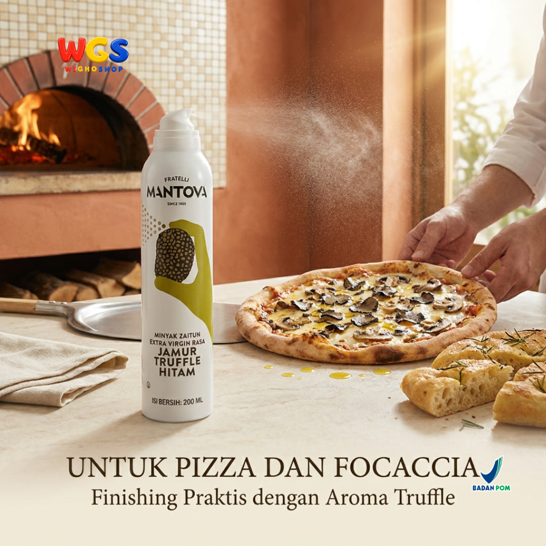 Mantova Black Truffle Extra Virgin Olive Oil Spray 200ml - Minyak Zaitun Semprot Rasa Jamur Truffle Hitam