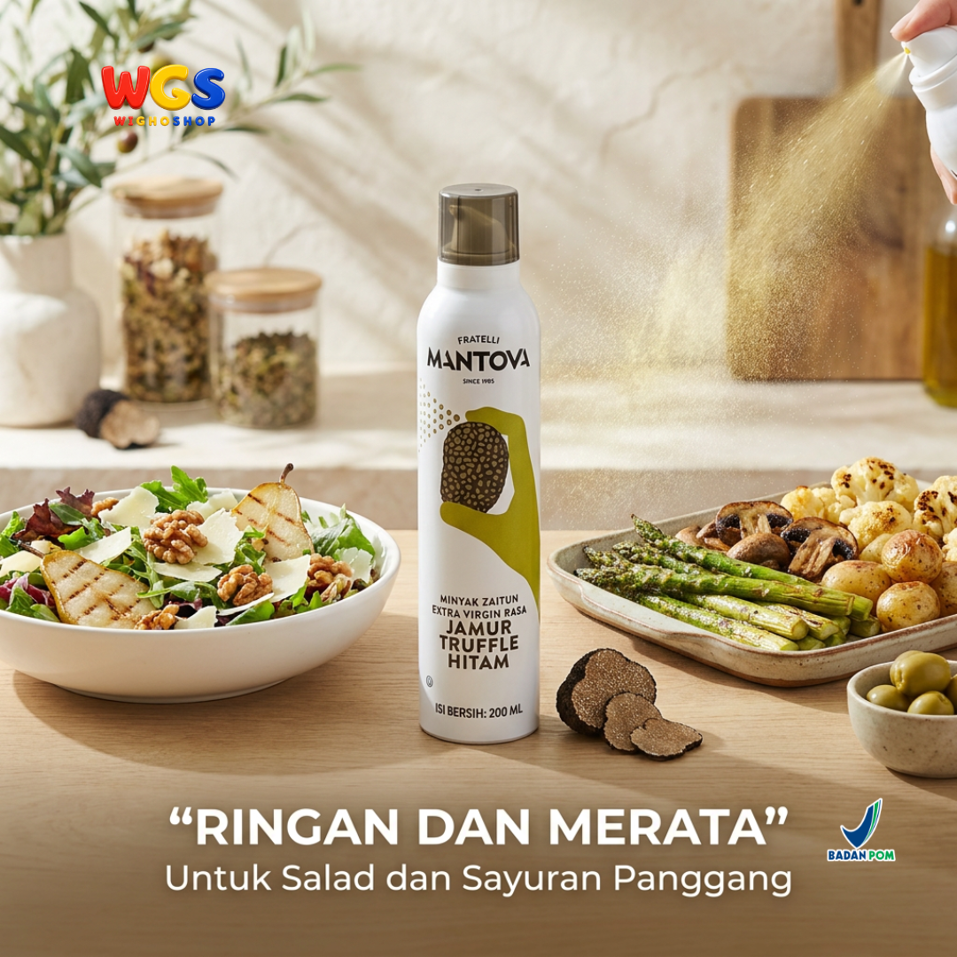 Mantova Black Truffle Extra Virgin Olive Oil Spray 200ml - Minyak Zaitun Semprot Rasa Jamur Truffle Hitam