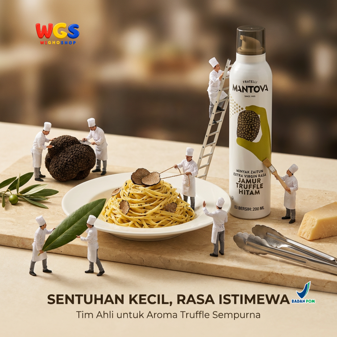 Mantova Black Truffle Extra Virgin Olive Oil Spray 200ml - Minyak Zaitun Semprot Rasa Jamur Truffle Hitam