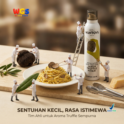 Mantova Black Truffle Extra Virgin Olive Oil Spray 200ml - Minyak Zaitun Semprot Rasa Jamur Truffle Hitam