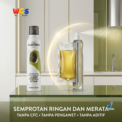 Mantova Black Truffle Extra Virgin Olive Oil Spray 200ml - Minyak Zaitun Semprot Rasa Jamur Truffle Hitam