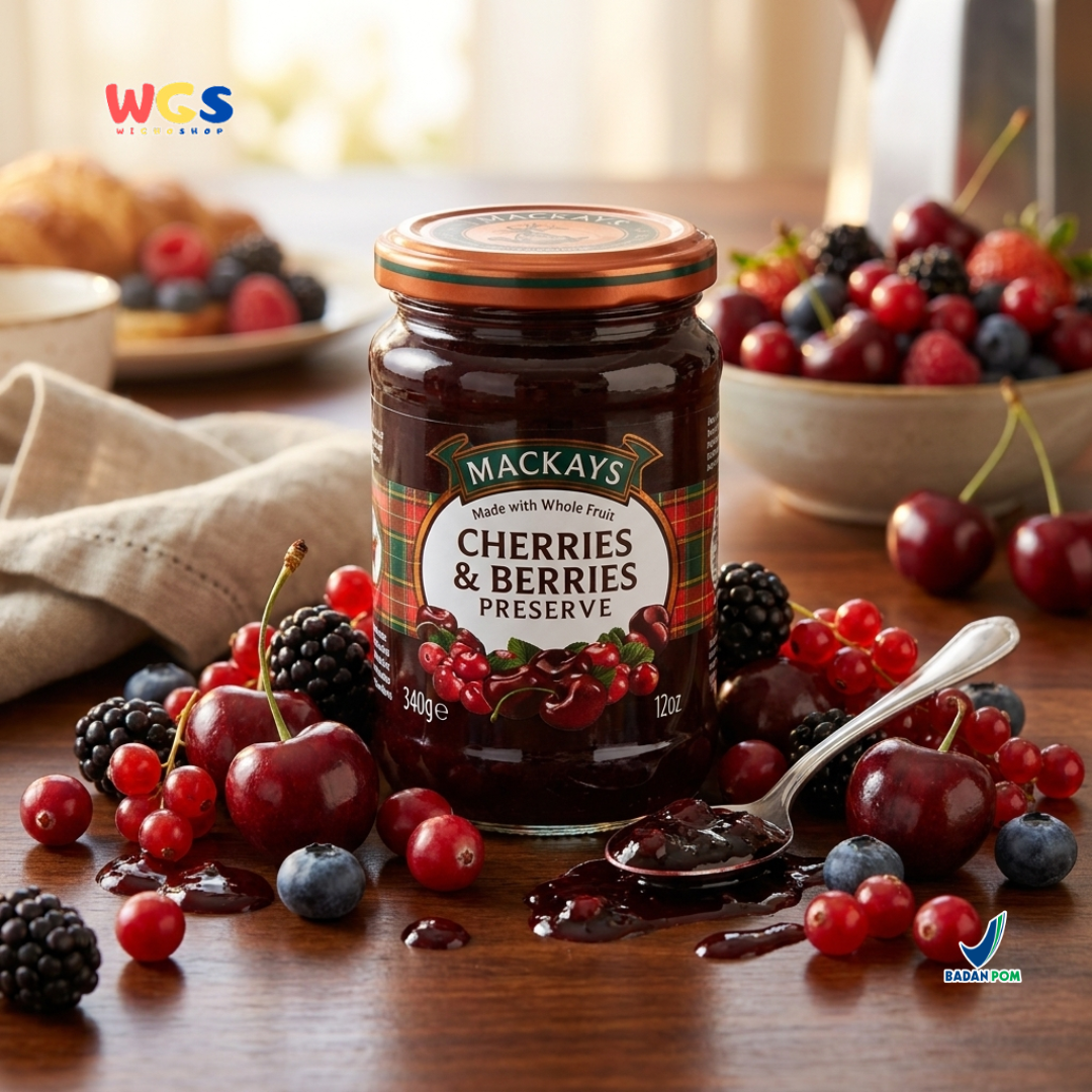 Mackays Cherries &amp; Berries Preserve Jam 340g - Cherry &amp; Berry Jam