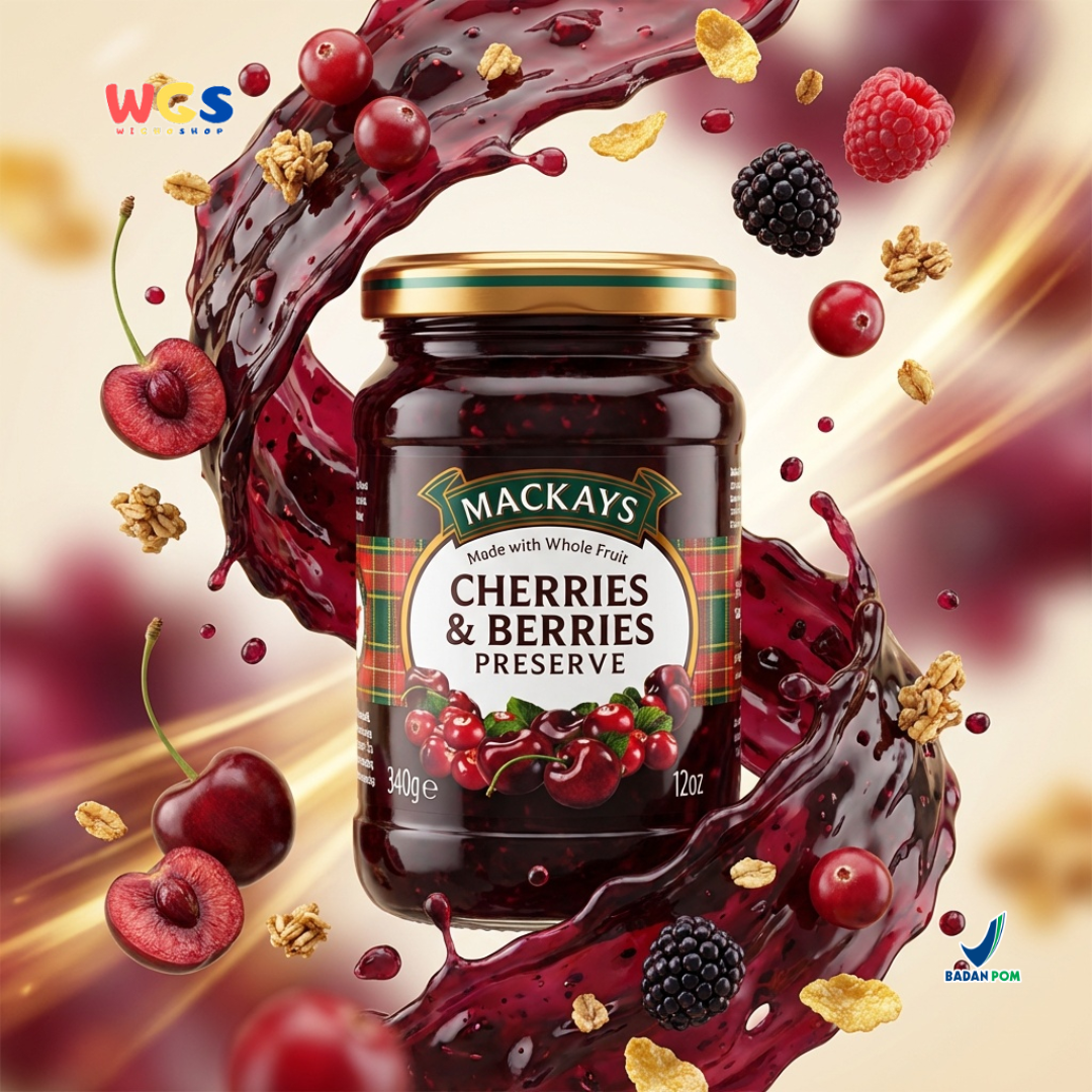 Mackays Cherries &amp; Berries Preserve Jam 340g - Cherry &amp; Berry Jam