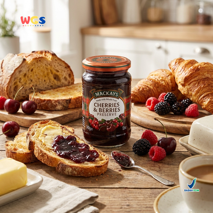 Mackays Cherries &amp; Berries Preserve Jam 340g - Cherry &amp; Berry Jam