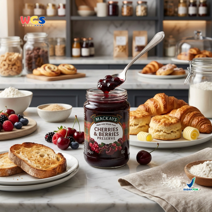 Mackays Cherries &amp; Berries Preserve Jam 340g - Cherry &amp; Berry Jam