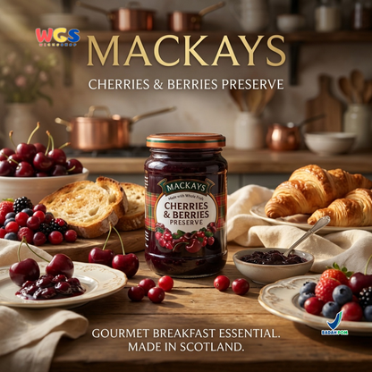 Mackays Cherries &amp; Berries Preserve Jam 340g - Cherry &amp; Berry Jam