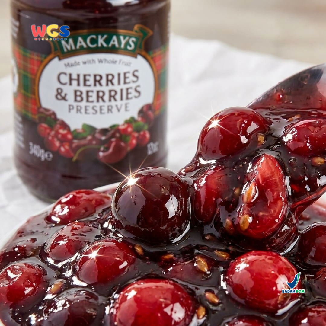 Mackays Cherries &amp; Berries Preserve Jam 340g - Cherry &amp; Berry Jam