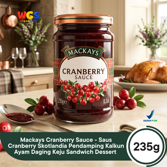 Mackays Cranberry Sauce 235g - Saus Cranberry Skotlandia Pendamping Kalkun Ayam Daging Keju Sandwich Dessert