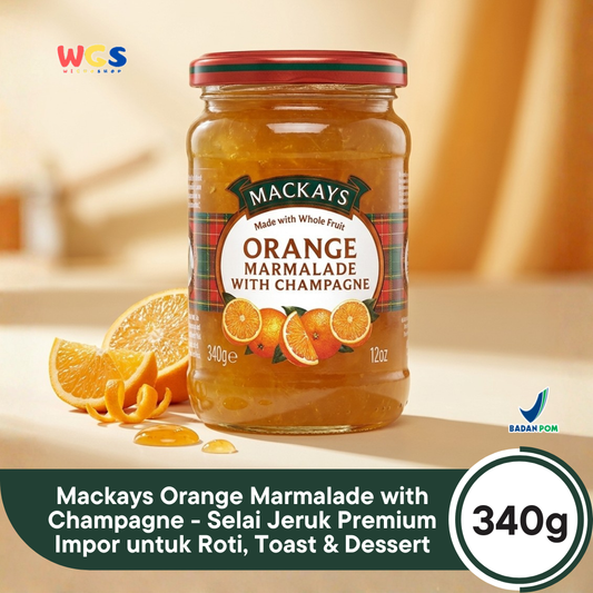 Mackays Orange Marmalade with Champagne 340g - Selai Jeruk Premium Impor untuk Roti, Toast & Dessert