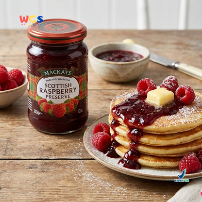 Mackays Scottish Strawberry Preserve 340g - Selai Stroberi Premium Whole Fruit Impor untuk Roti, Dessert & Baking