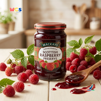 Mackays Scottish Strawberry Preserve 340g - Selai Stroberi Premium Whole Fruit Impor untuk Roti, Dessert & Baking