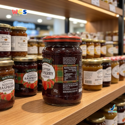 Mackays Scottish Strawberry Preserve 340g - Selai Stroberi Premium Whole Fruit Impor untuk Roti, Dessert & Baking