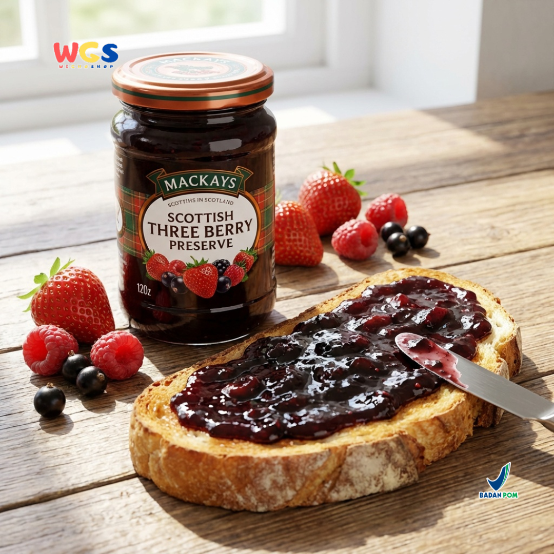 Mackays Scottish Three Berry Preserve 340g - Selai Buah Impor Skotlandia untuk Roti & Dessert